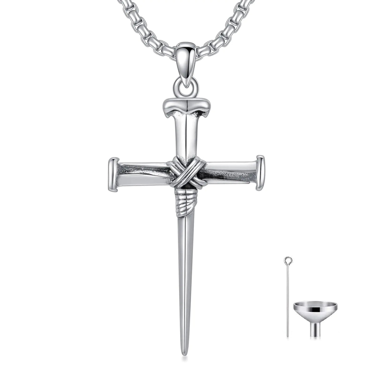 Sterling Silver Cross Urn Pendant