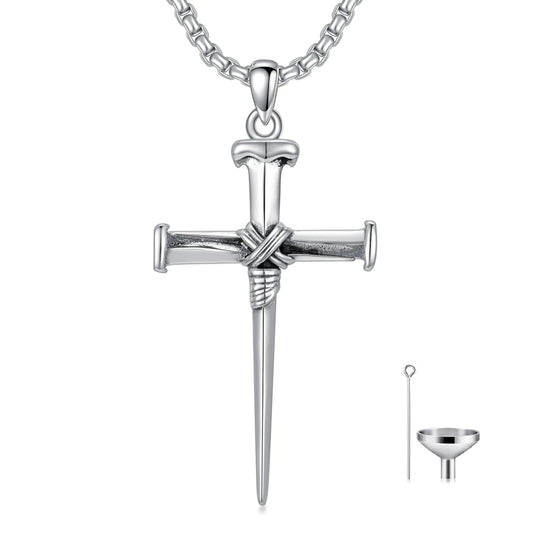 Sterling Silver Cross Urn Pendant